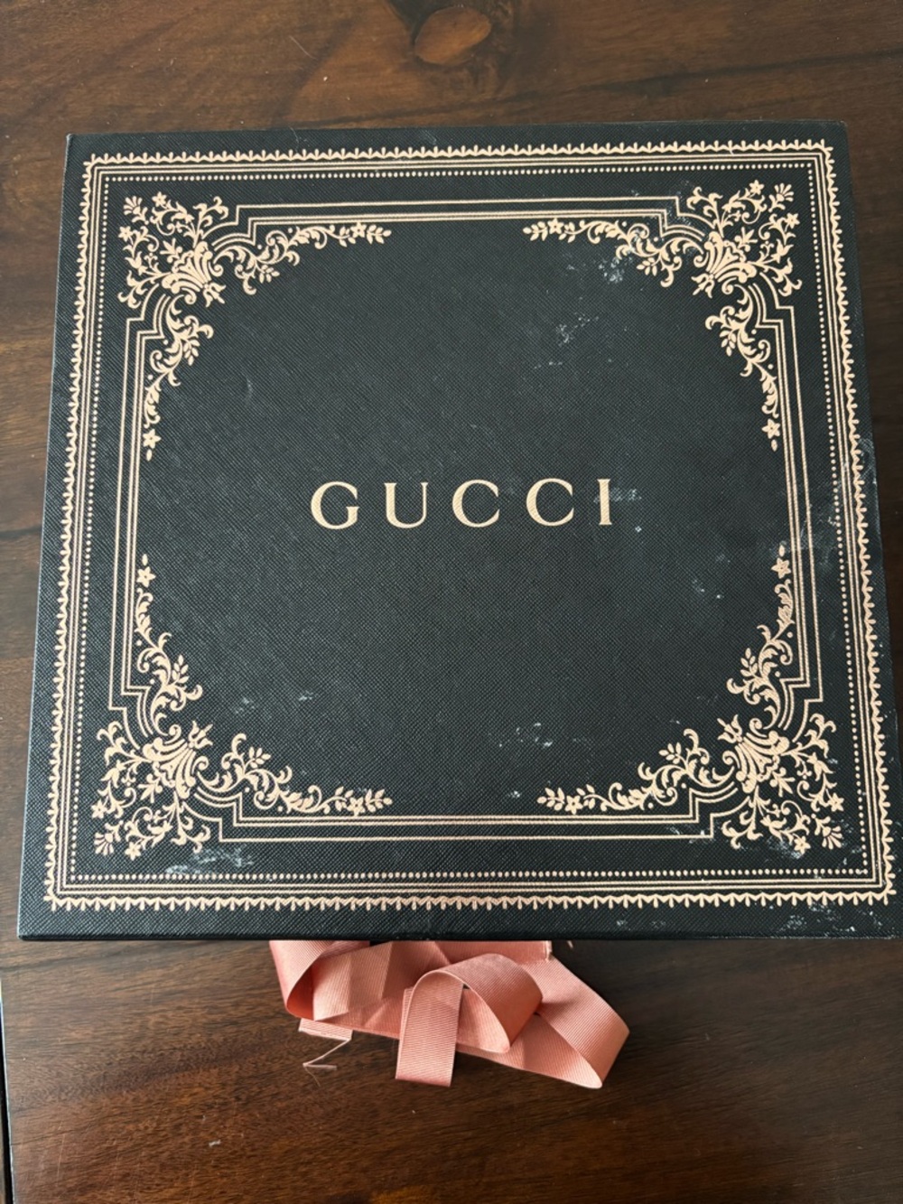 Gucci Black Box with Rose Gold Ornate Accents